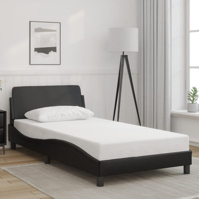 Bed Frame without Mattress Black 107x203 cm King Single Faux Leather