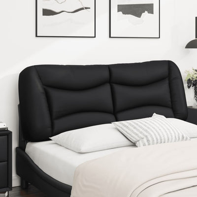 Headboard Cushion Black 137 cm Double Faux Leather