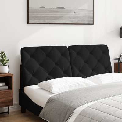 Headboard Cushion Black 137 cm Double Velvet