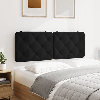 Headboard Cushion Black 137 cm Double Velvet