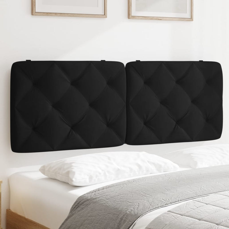 Headboard Cushion Black 137 cm Double Velvet