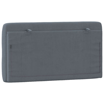 Headboard Cushion Dark Grey 107 cm Velvet