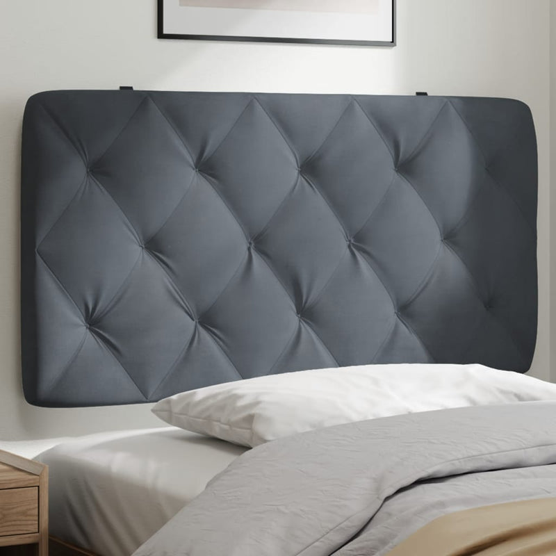 Headboard Cushion Dark Grey 107 cm Velvet