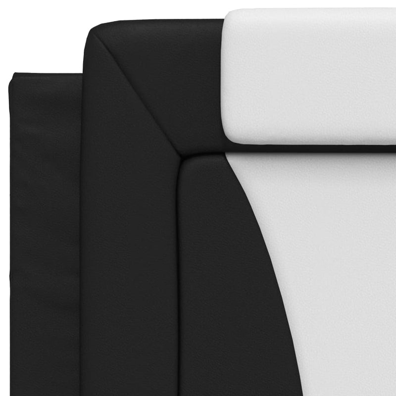 Headboard Cushion Black and White 90 cm Faux Leather