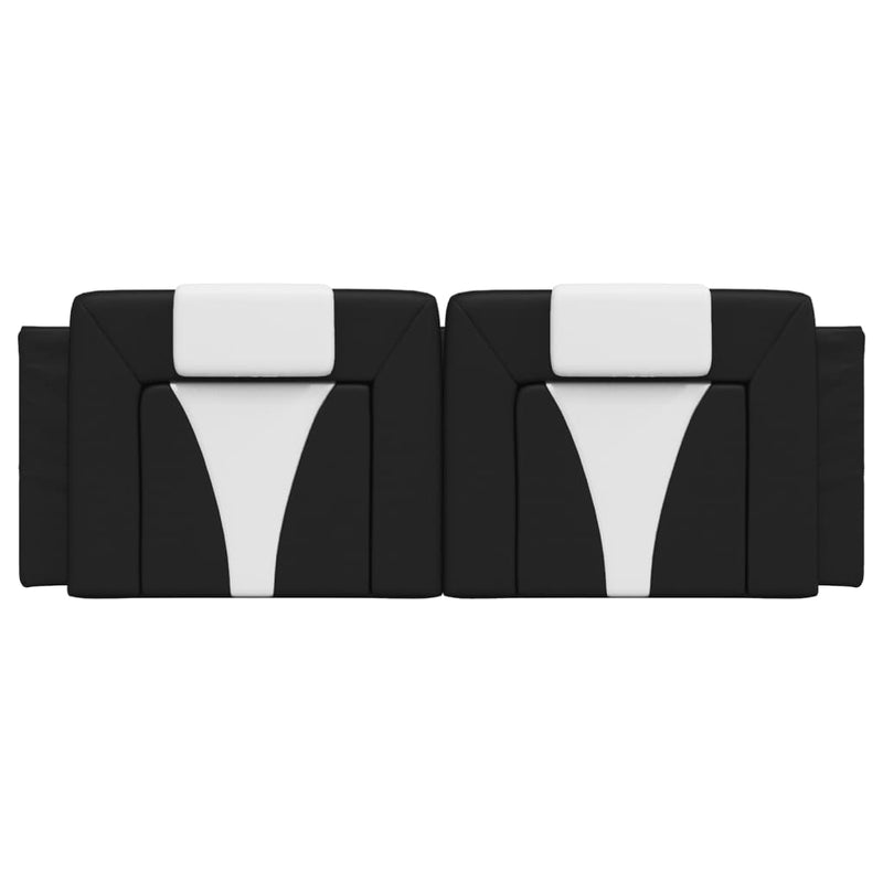 Headboard Cushion Black and White 137 cm Double Faux Leather