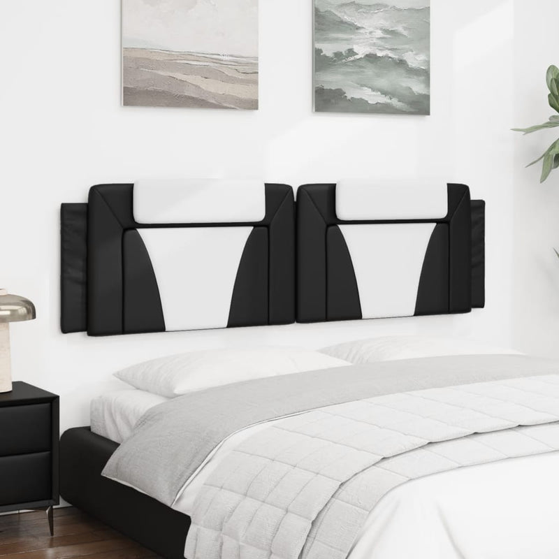 Headboard Cushion Black and White 180 cm Faux Leather