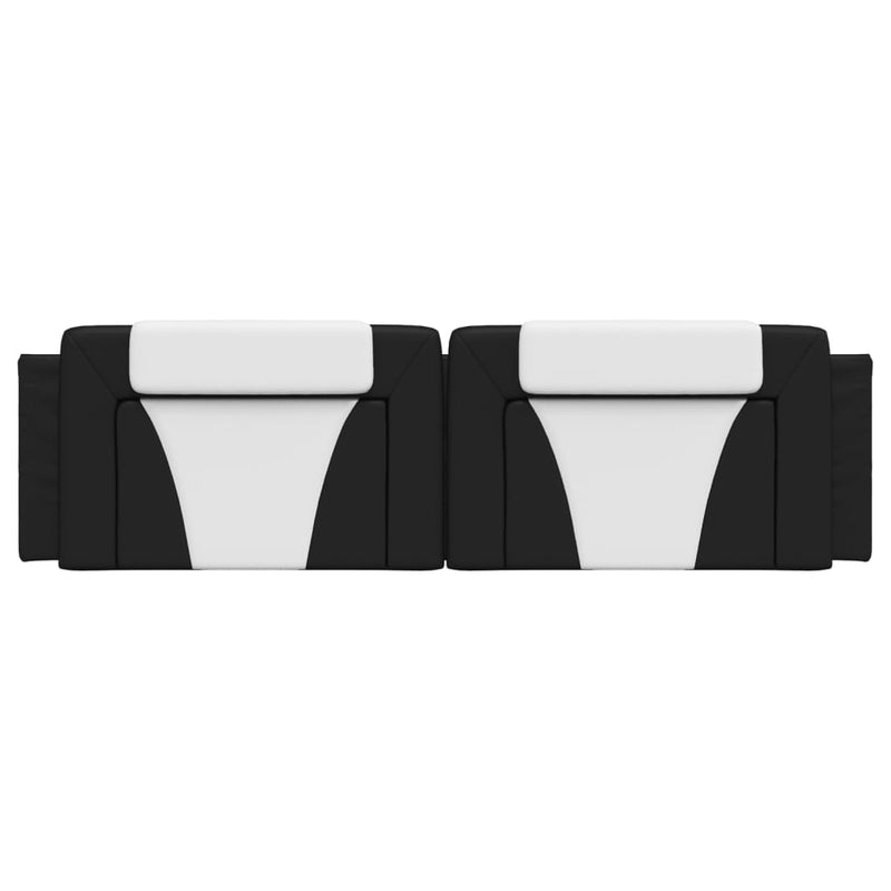 Headboard Cushion Black and White 180 cm Faux Leather