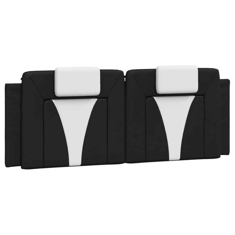 Headboard Cushion Black and White 152 cm Faux Leather