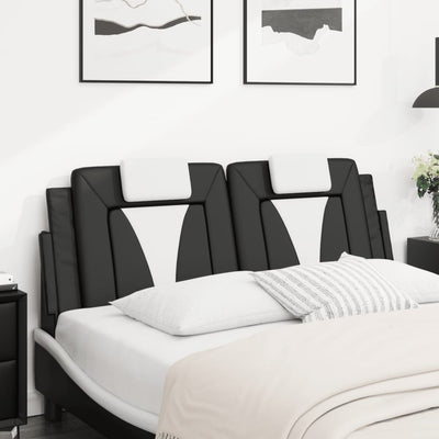 Headboard Cushion Black and White 152 cm Faux Leather