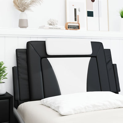 Headboard Cushion Black and White 107 cm Faux Leather