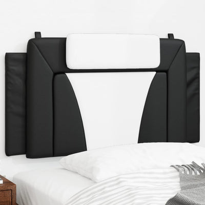 Headboard Cushion Black and White 107 cm Faux Leather