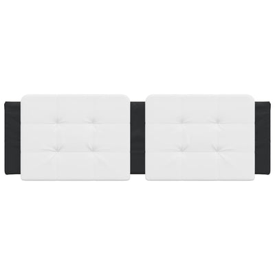 Headboard Cushion White and Black 152 cm Queen Faux Leather