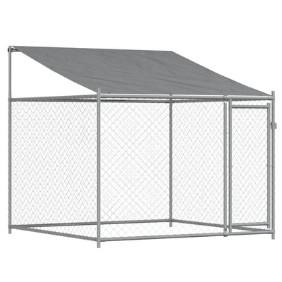 Dog Cage with Roof and Doors Grey 10x2x2 m Galvanised Steel