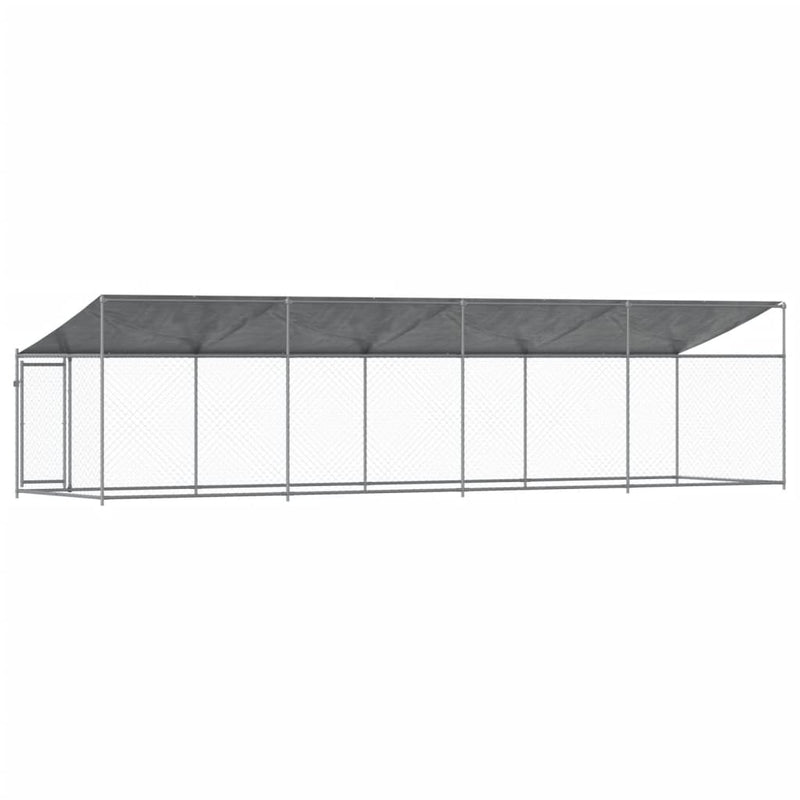 Dog Cage with Roof and Door Grey 8x2x2 m Galvanised Steel