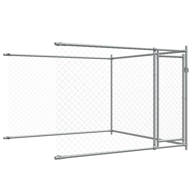 Dog Cage with Doors Grey 4x2x1.5 m Galvanised Steel