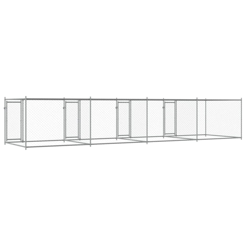 Dog Cage with Doors Grey 8x2x1.5 m Galvanised Steel