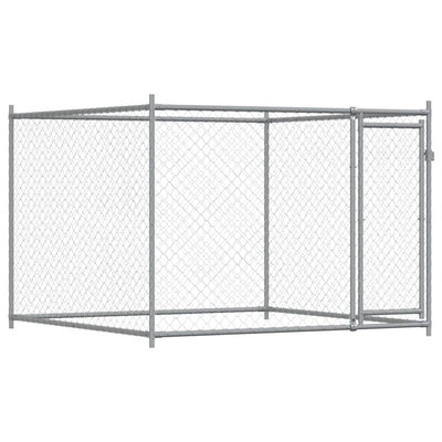 Dog Cage with Door Grey 6x2x1.5 m Galvanised Steel