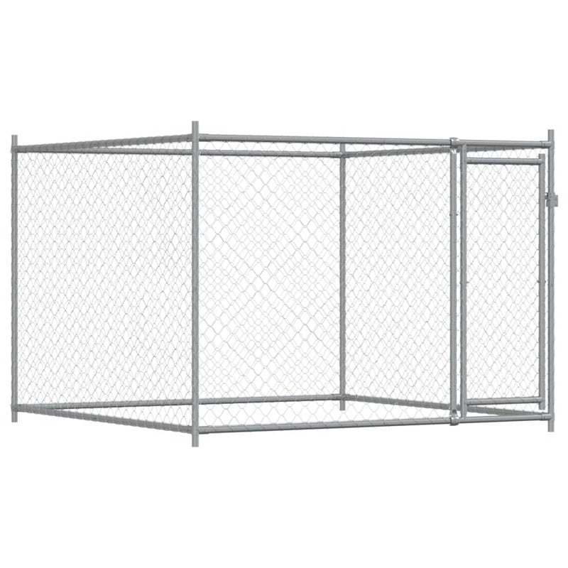 Dog Cage with Door Grey 6x2x1.5 m Galvanised Steel