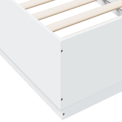 Bed Frame with LED without Mattress White 90x190 cm