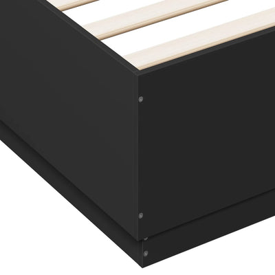 Bed Frame Black 183x203 cm King Size Engineered Wood