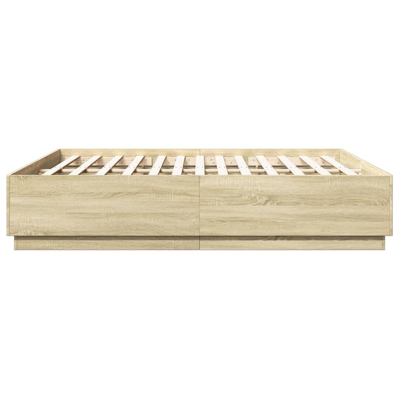 Bed Frame without Mattress Sonoma Oak 183x203 cm King