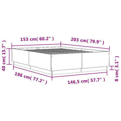 Bed Frame without Mattress White 150x200 cm