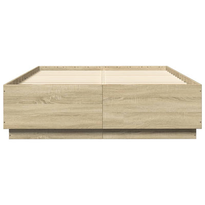 Bed Frame without Mattress Sonoma Oak 150x200 cm