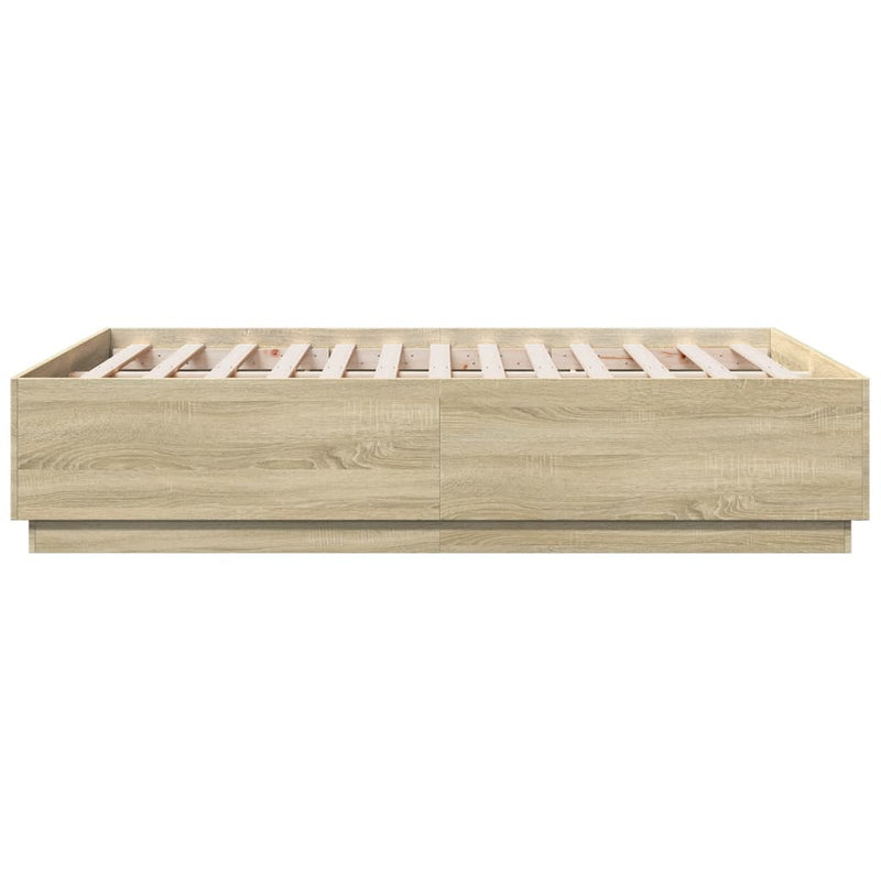 Bed Frame without Mattress Sonoma Oak 135x190 cm