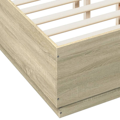 Bed Frame without Mattress Sonoma Oak 135x190 cm