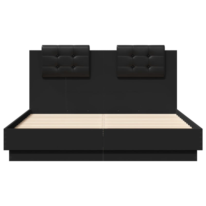 Bed Frame without Mattress Black 135x190 cm