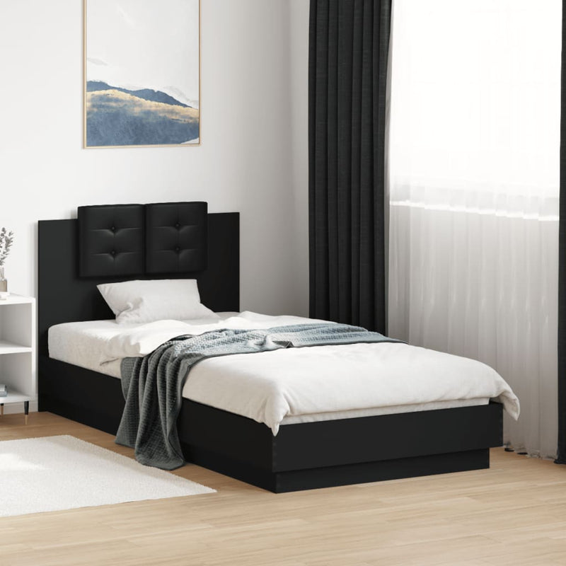 Bed Frame without Mattress Black 90x190 cm