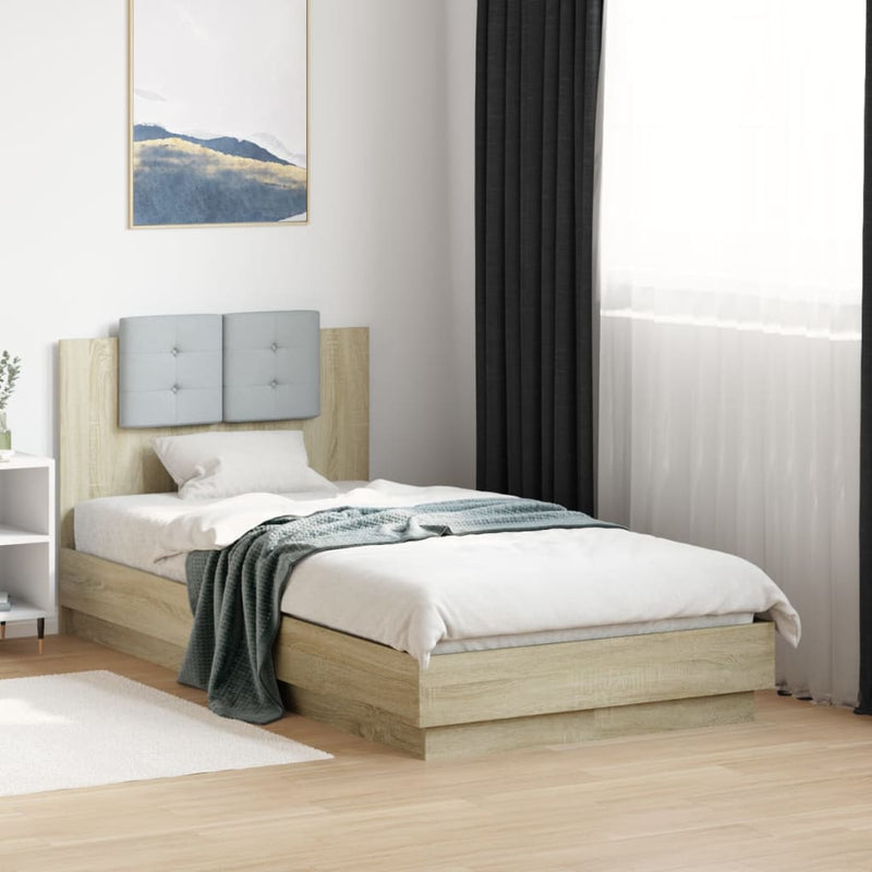 Bed Frame without Mattress Sonoma Oak 90x190 cm