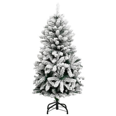 Artificial Hinged Christmas Tree 150 LEDs & Flocked Snow 120 cm
