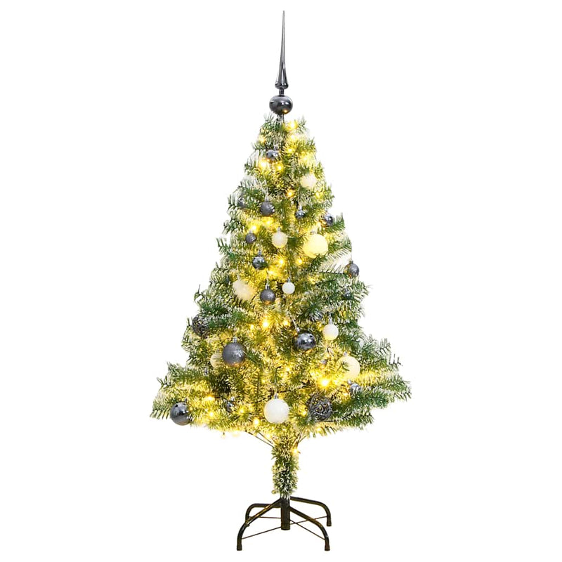 Artificial Christmas Tree with 150 LEDs&Ball Set&Flocked Snow 150 cm