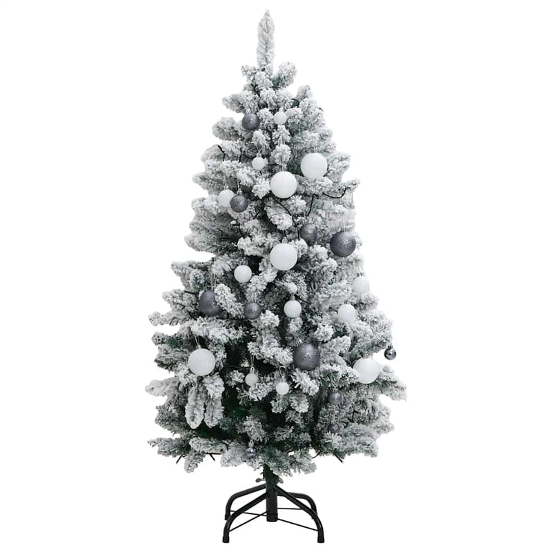 Artificial Hinged Christmas Tree with 150 LEDs & Ball Set 120 cm