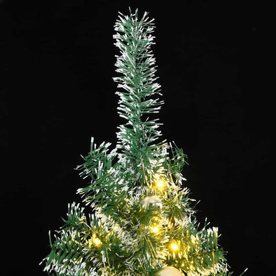 Artificial Christmas Tree with 300 LEDs&Ball Set&Flocked Snow 210 cm