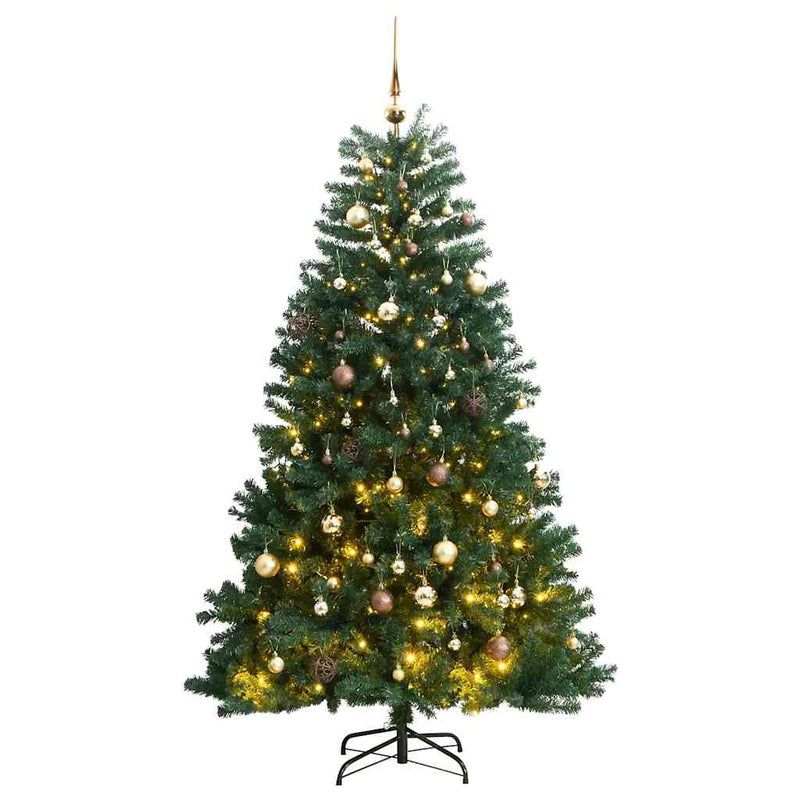 Artificial Hinged Christmas Tree with 300 LEDs & Ball Set 180 cm