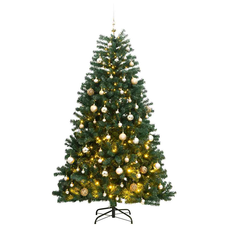 Artificial Hinged Christmas Tree with 300 LEDs & Ball Set 180 cm