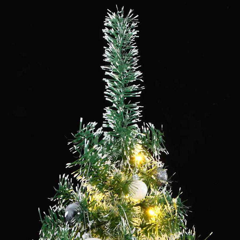 Artificial Christmas Tree with 300 LEDs&Ball Set&Flocked Snow 180 cm