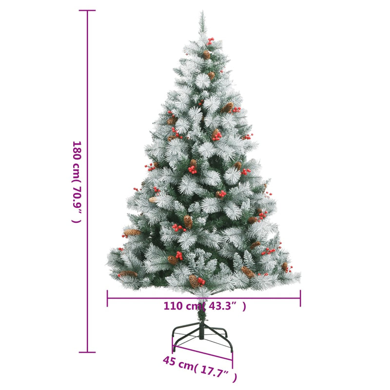 Artificial Hinged Christmas Tree 300 LEDs 180 cm