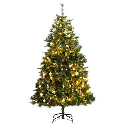 Artificial Hinged Christmas Tree with 300 LEDs & Ball Set 180 cm