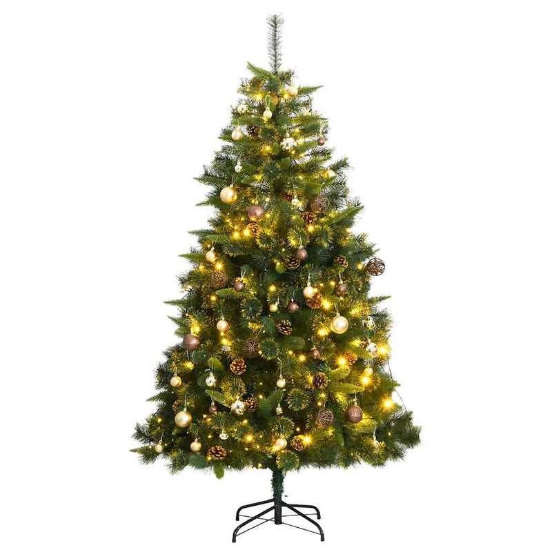 Artificial Hinged Christmas Tree with 300 LEDs & Ball Set 180 cm