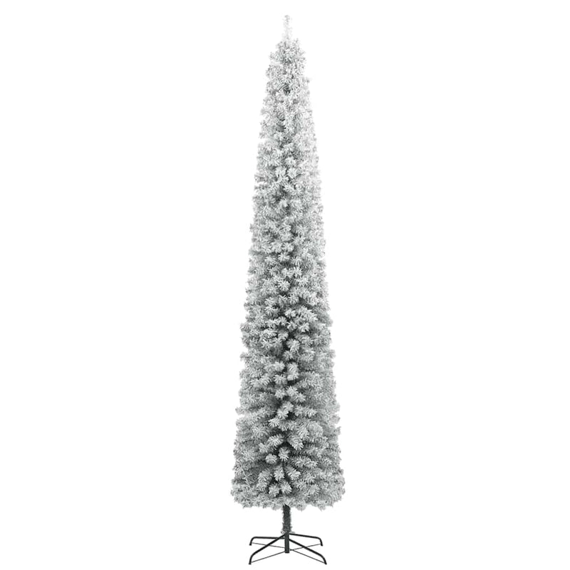 Slim Christmas Tree 300 LEDs & Ball Set & Flocked Snow 300 cm