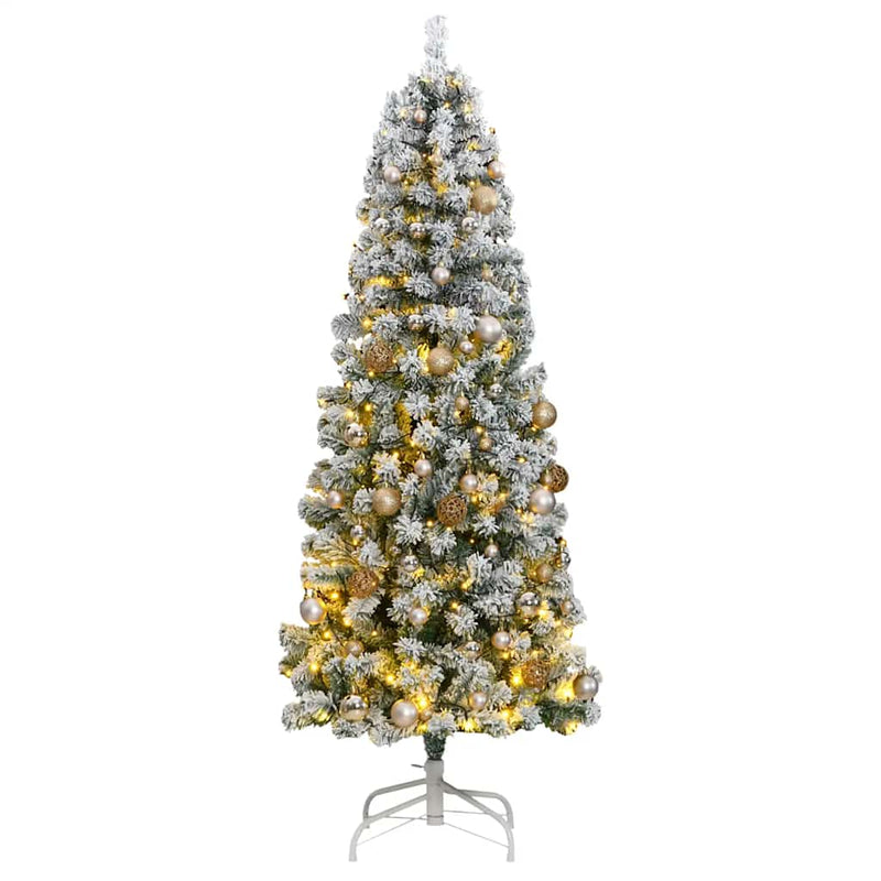 Artificial Hinged Christmas Tree with 300 LEDs & Ball Set 210 cm