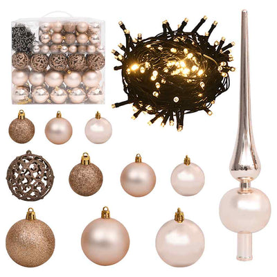 Artificial Hinged Christmas Tree with 300 LEDs & Ball Set 210 cm