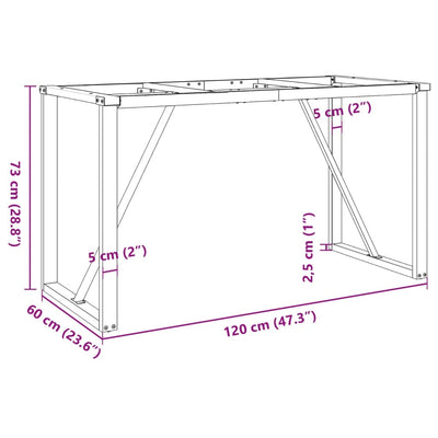 Dining Table Legs O-Frame 120x60x73 cm Steel