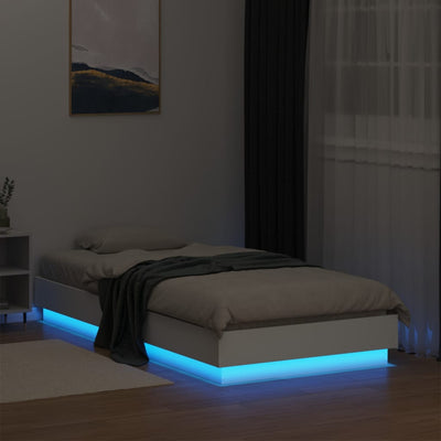 Bed Frame with LED Lights White 90x190 cm