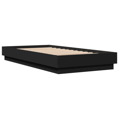 Bed Frame Black 90x190 cm Engineered Wood