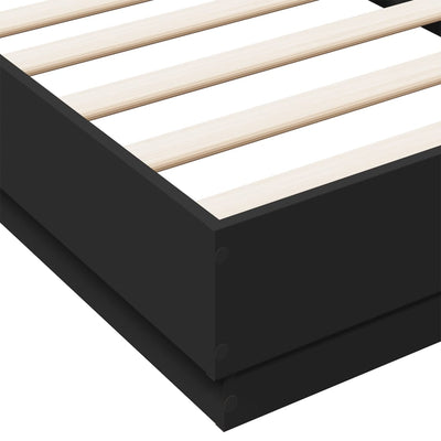Bed Frame Black 90x190 cm Engineered Wood