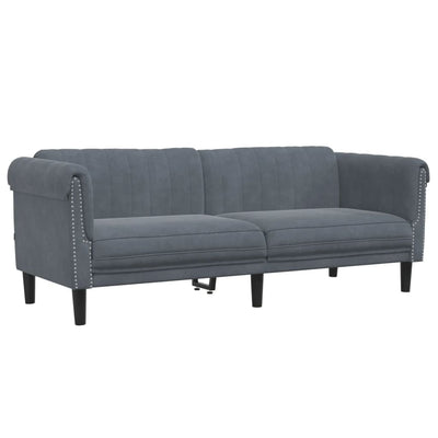 3 Piece Sofa Set Dark Grey Velvet